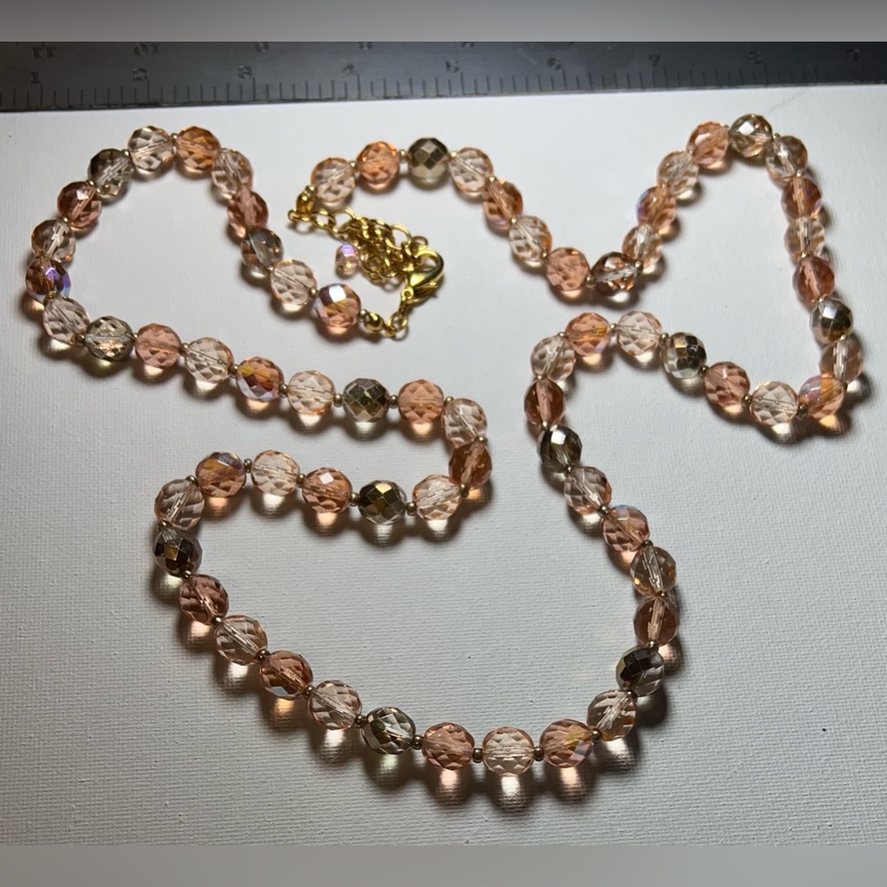 Joan Rivers Pink Pastel Crystal 36” Classic Collection Necklace QUALITY J9